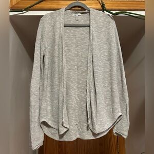 American Eagle Open Front Cardigan Sweater Waffle Knit Gray Size Medium EUC